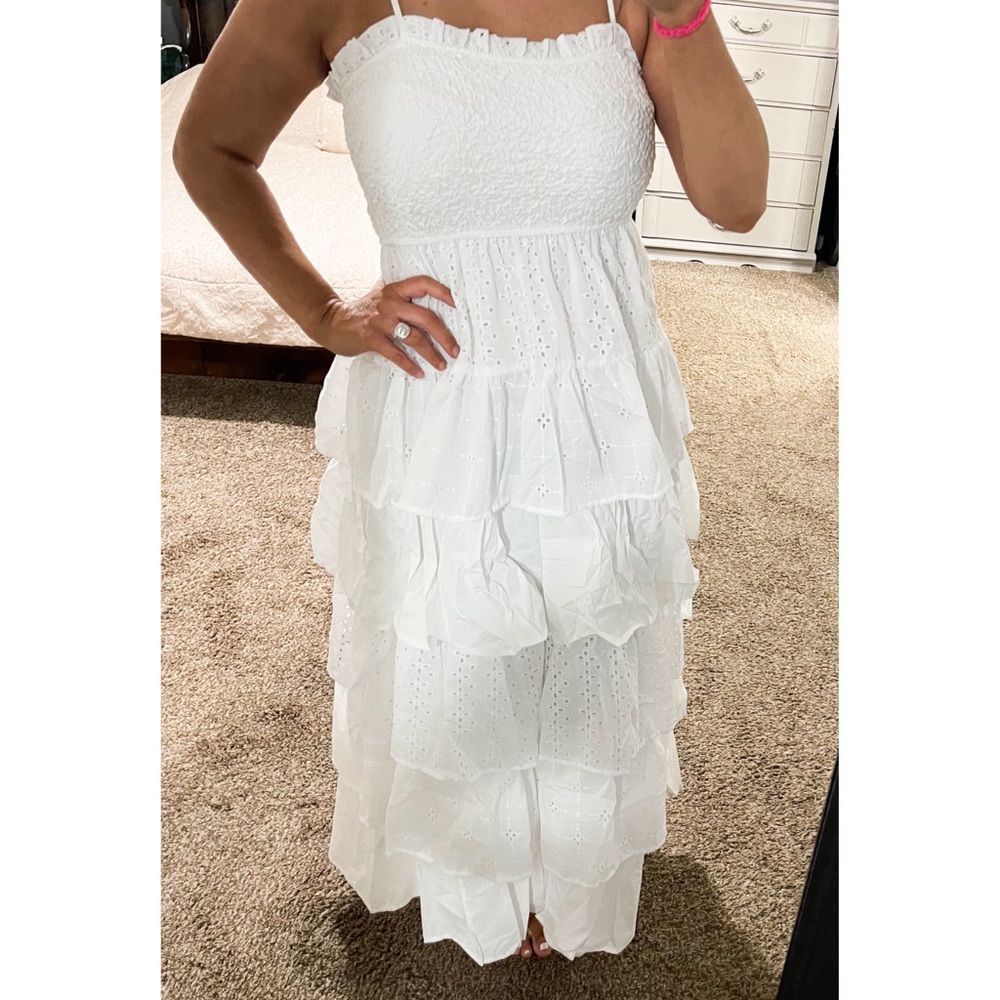 White Tiered Maxi